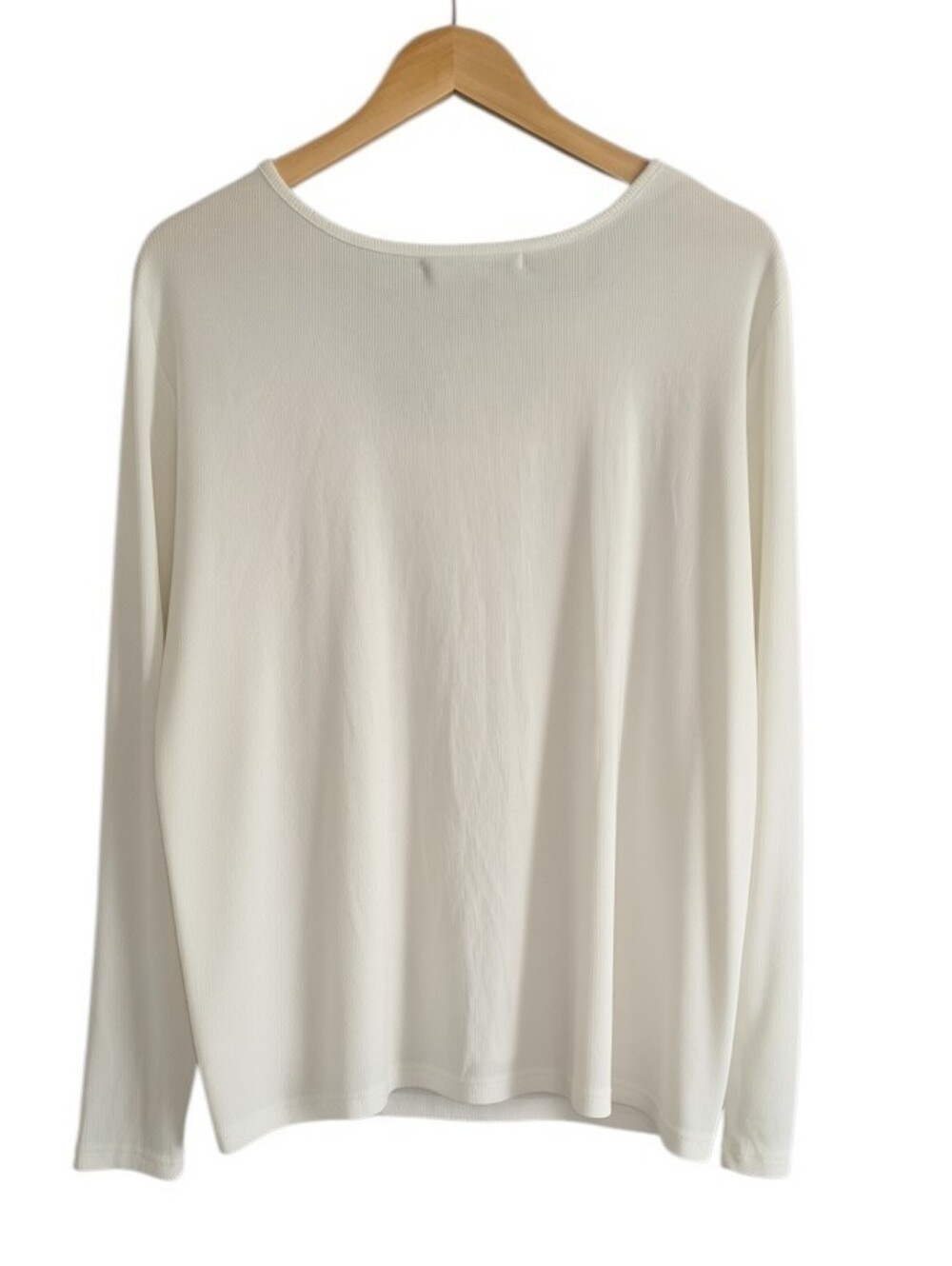 Nwt Eloquii Ribbed Knit Top Chunky Polished Gold Chain Accent Off White 26/28 - Picture 6 of 8